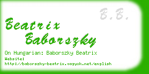 beatrix baborszky business card